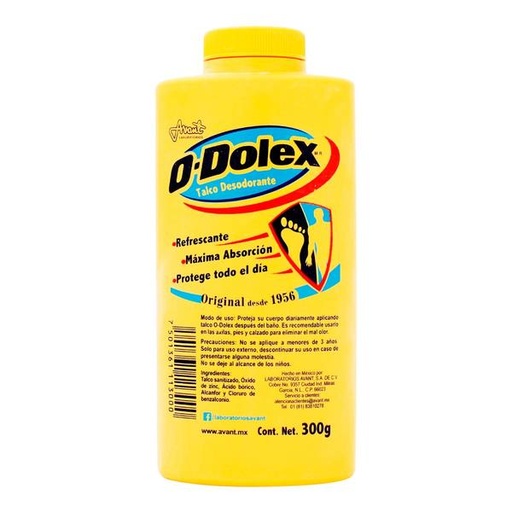 TALCO DES. O-DOLEX AMARILLO 300 GR.