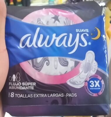 TOALLA FEM. ALWAYS SUAVE NOCTURNA 12/8 PZAS.