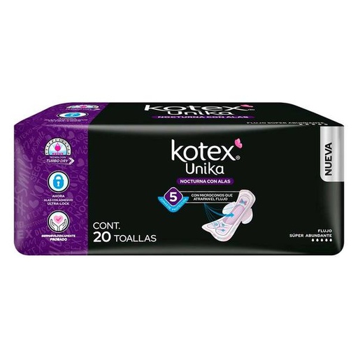 TOALLA FEM. KOTEX UNIKA C/A 10/8 PZAS.